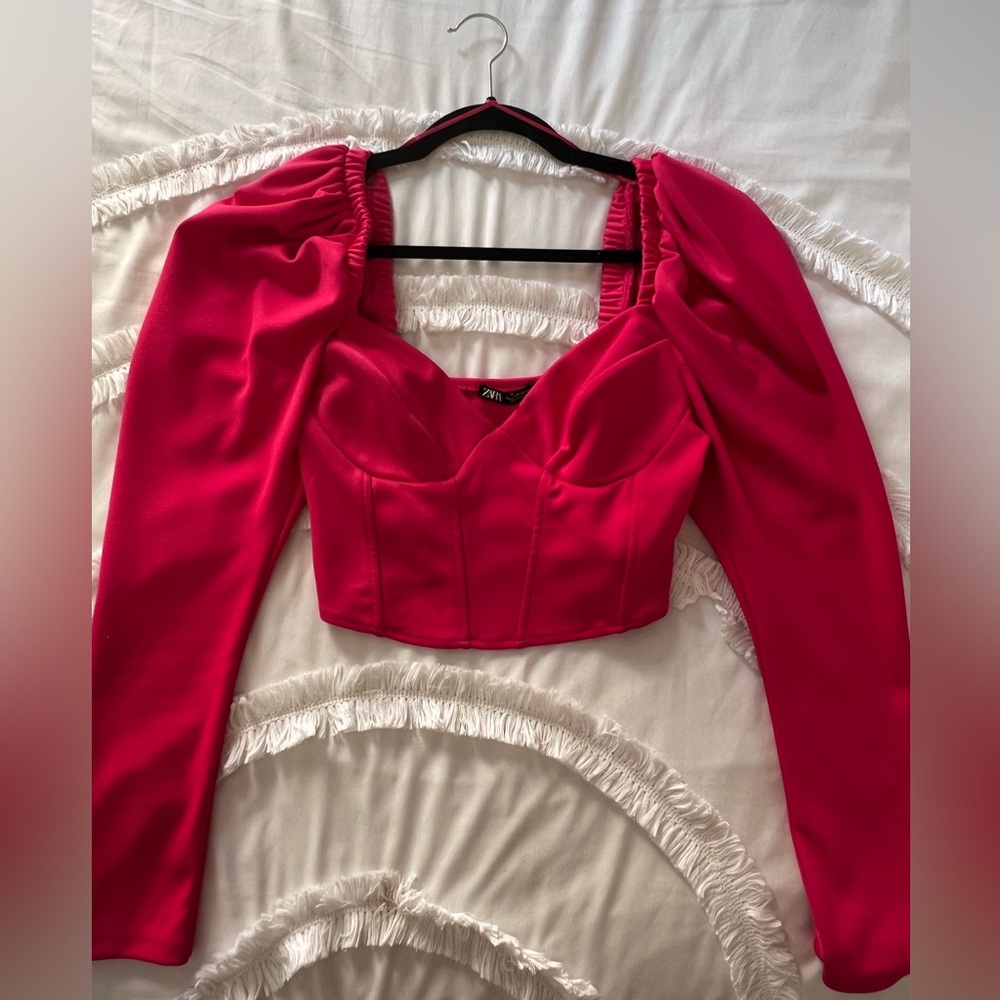 Zara pink top long sleeve